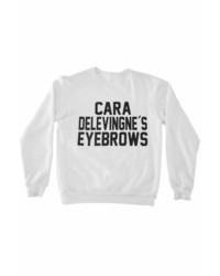Private Party Cara Delevingnes Eyebrows Sweatshirt In White