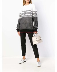 Z Zegna Contrast Geometric Pattern Sweater