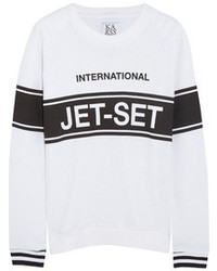 Zoe Karssen Jet Set Cotton Blend Terry Sweatshirt