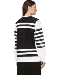 Hood by Air Ssense Black White Striped Sweatshirt
