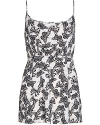 Boohoo Thea Butterfly Print Strappy Playsuit