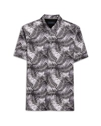 Bugatchi Digital Print Cotton Polo In Black At Nordstrom