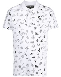 Hydrogen Graphic Print Cotton Polo Shirt