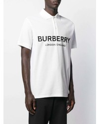 Burberry Logo Print Piqu Polo Shirt