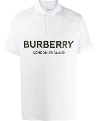 Burberry Logo Print Piqu Polo Shirt