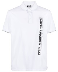 Karl Lagerfeld Logo Print Stretch Cotton Polo Shirt
