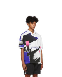 Alexander Wang White And Blue Compact Jersey Polo