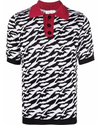 Ernest W. Baker Zebra Print Short Sleeved Polo Shirt