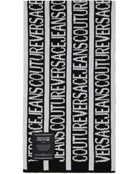 VERSACE JEANS COUTURE Black White Logo Scarf