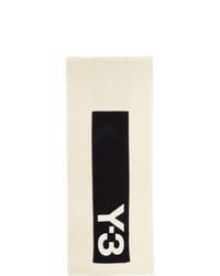 Y-3 Off White And Black 3 Stripes Scarf