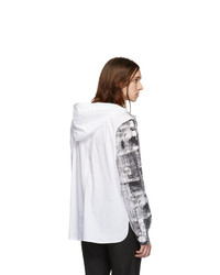 Isabel Benenato White Graphic Hooded Shirt