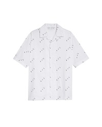 Off-White Allover Logo Button Up Holiday Shirt