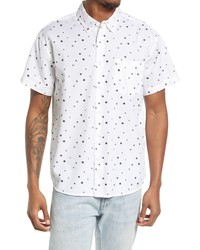 Obey Burst Print Short Sleeve Button Up Shirt In White Mult At Nordstrom