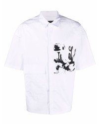 Neil Barrett Dinosaur Print Cotton Shirt