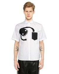 DSQUARED2 Printed Short Sleeve Cotton Poplin Shirt