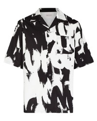 Alexander McQueen Graffiti Print Short Sleeve Shirt