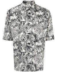 Saint Laurent Leaf Print Short Sleeve Shirt