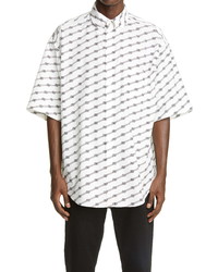 Balenciaga Logo Stripe Oversize Shirt