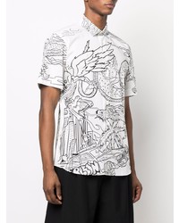 Philipp Plein Short Sleeve Dragon Print Shirt