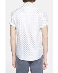 Topman Slim Fit Geo Print Short Sleeve Shirt