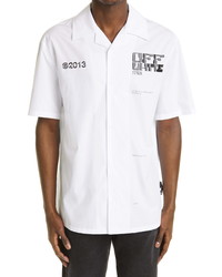 Off-White Tech Marker Logo Short Sleeve Button Up Shirt
