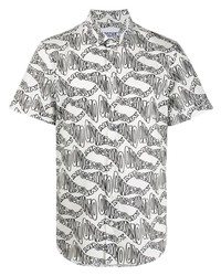 Moschino Warped Logo Pattern Shirt