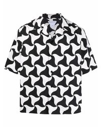 Bottega Veneta Wavy Triangle Print Short Sleeve Shirt