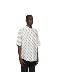 Balenciaga White License Large Fit Short Sleeve Shirt