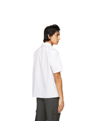 Neil Barrett White Scribble Fairisle Short Sleeve Shirt