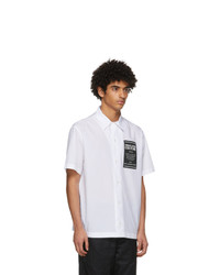 VERSACE JEANS COUTURE White Warranty Bowling Short Sleeve Shirt