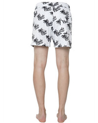 Palm Trees Printed Nylon Swim Shorts