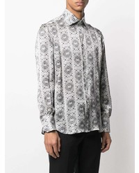 Billionaire Geometric Print Silk Shirt