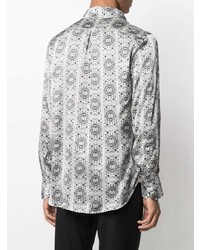 Billionaire Geometric Print Silk Shirt