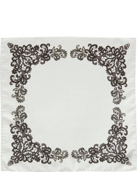 Alexander McQueen Lace  And Skull Pattern Pocket Square
