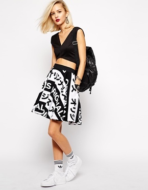 adidas Orginals Skater Skirt With All Over Typo Print | Where to buy ...