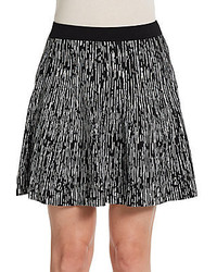 White and Black Print Skirt