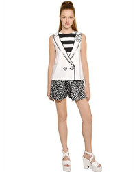 Moschino Vest With Flower Printed Techno Cady Top
