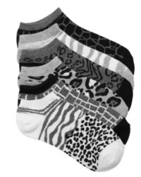White and Black Print Socks