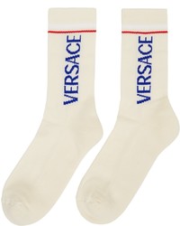 Versace Beige Logo Socks