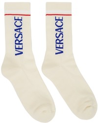 Versace Beige Logo Socks