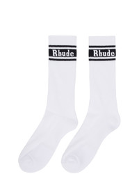 Rhude Black And White Logo Socks