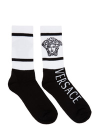 Versace Black And White Vintage Medusa Socks