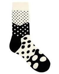 Happy Socks Divided Dot Socks Black And White
