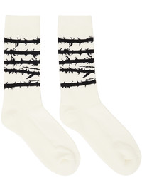 Undercoverism Off White Intarsia Barbed Wire Socks