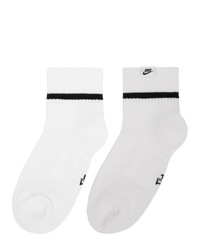 Nike Two Pack White Everyday Essential Ankle Socks