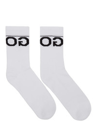 Hugo Two Pack White Qs Logo Socks