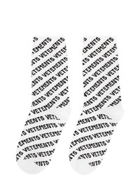 Vetements White All Over Logo Socks
