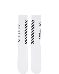 Off-White White And Black Diag Socks