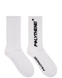 Polythene* Optics White And Black Jacquard Socks
