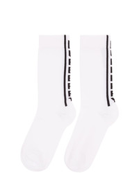Burberry White And Black Logo Socks